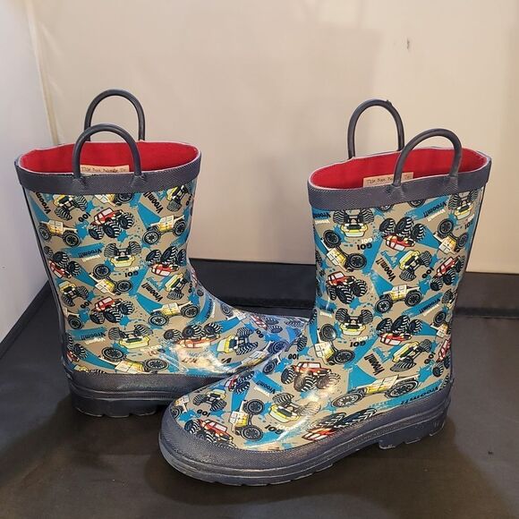 LILY&DAN KIDS DURABLE RUBBER VROOM RAIN BOOTS - Picture 5 of 14